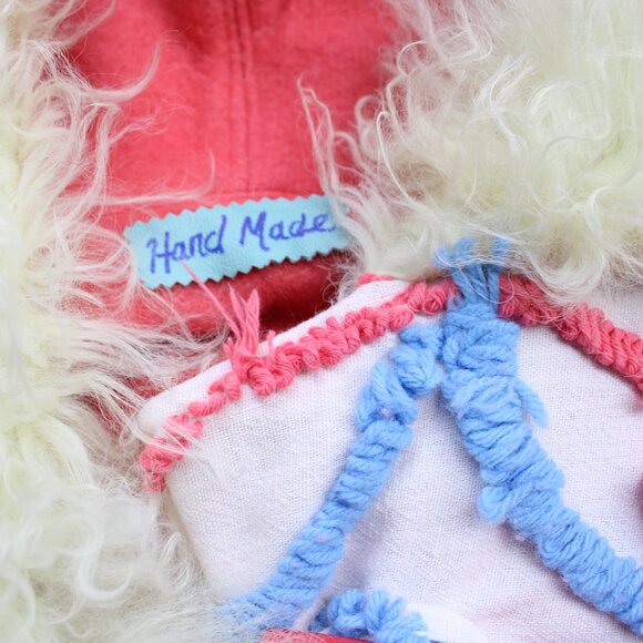 Artisan Vintage Chanille blanket jacket mongolia lamb cloak poncho toggle coat - Picture 12 of 12